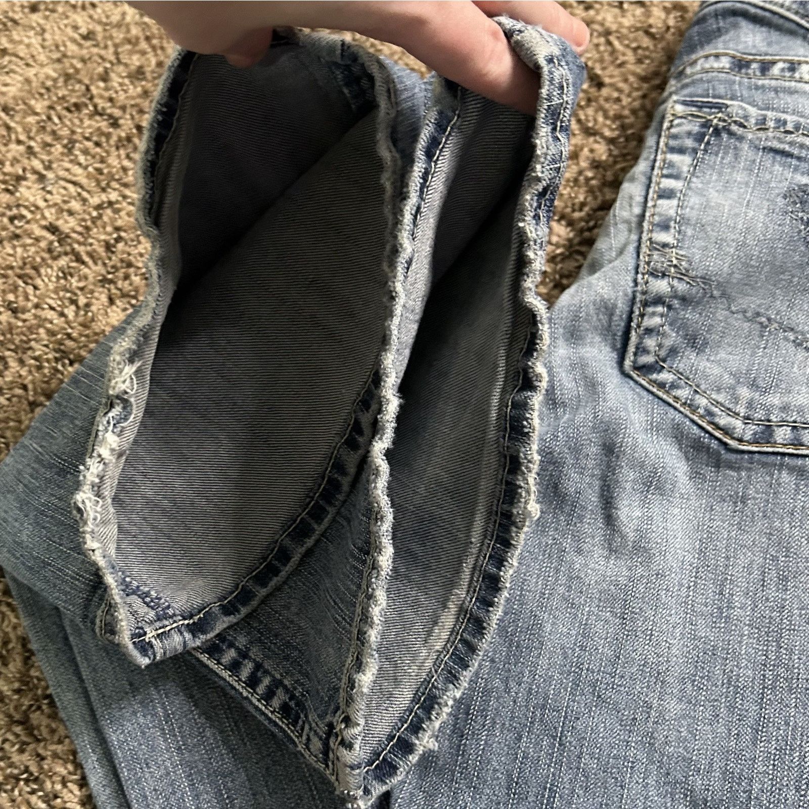Silver Jeans Co. Silver Jeans Tina Western Glove Works Blue Jeans Size 31x33 Size 31" - 11 Thumbnail