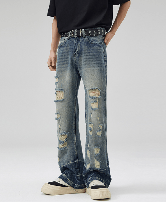 Japanese Brand American high street baggy ripple jeans y2k Size US 32 / EU 48 - 2 Thumbnail