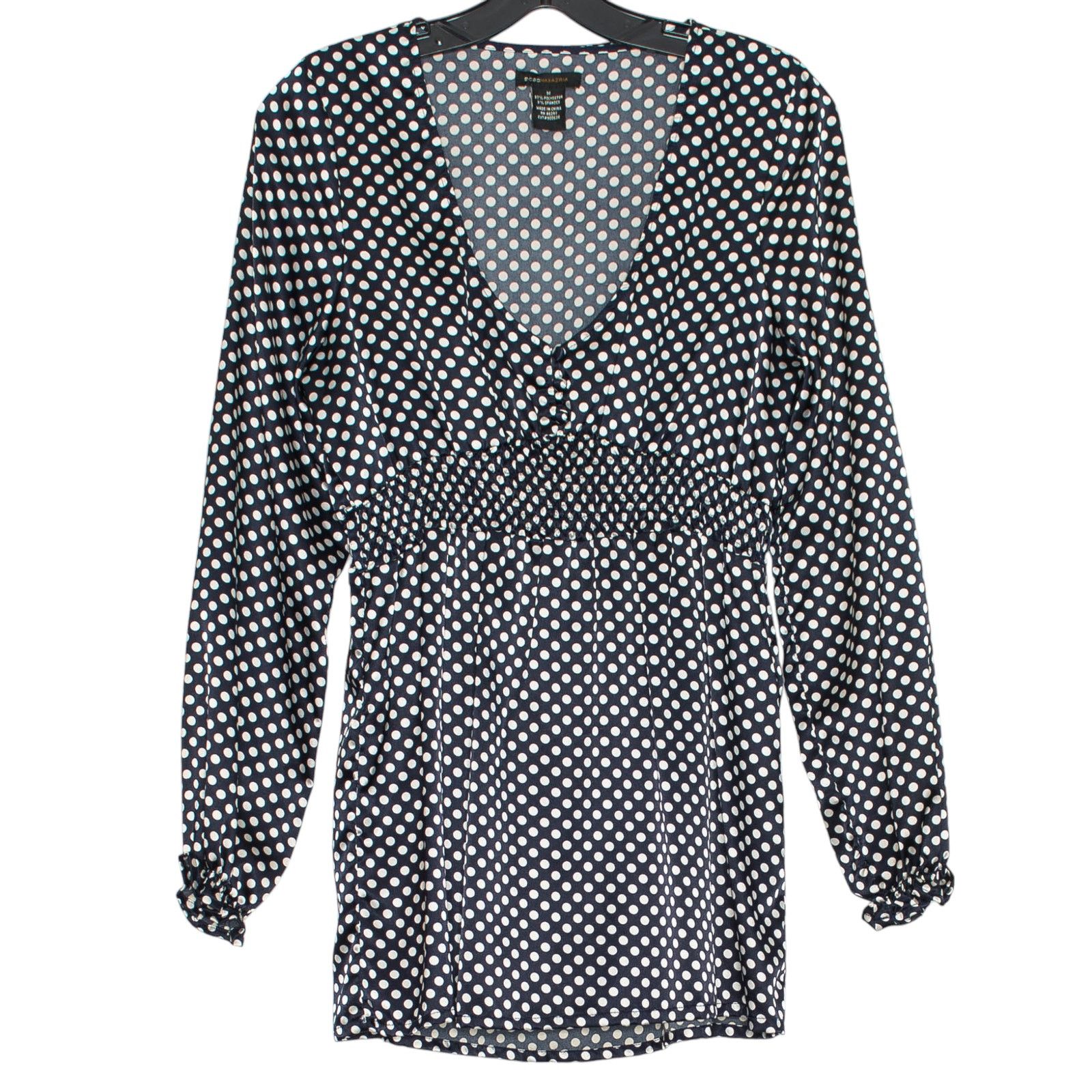 Bcbgmaxazria BCBGMaxazria Top Polka Dot Black White Boho Y2K Babydoll M Size M / US 6-8 / IT 42-44 - 1 Thumbnail