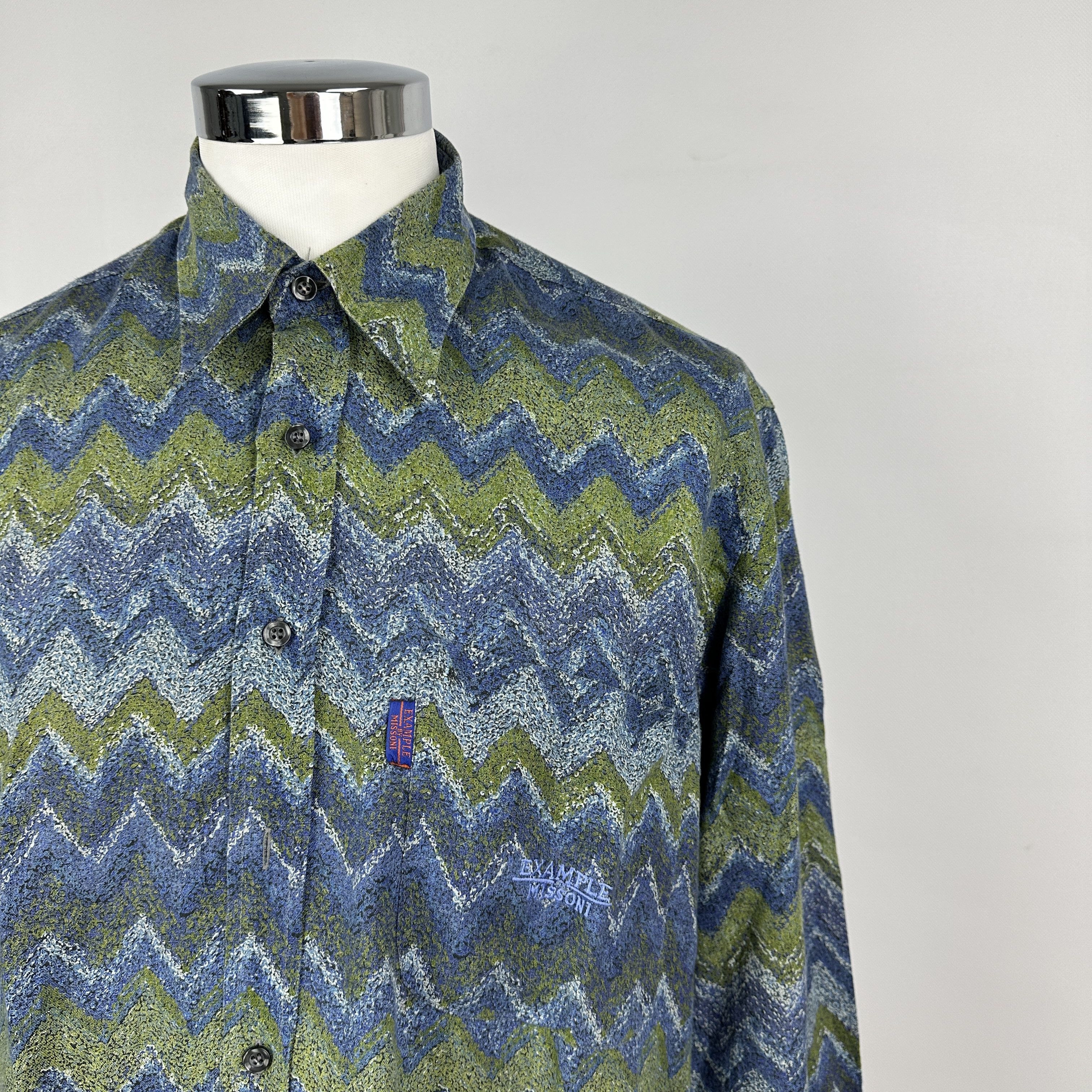 Missoni Camicia Example Missoni Fantasia Verde Blu – L Size US L / EU 52-54 / 3 - 8 Thumbnail