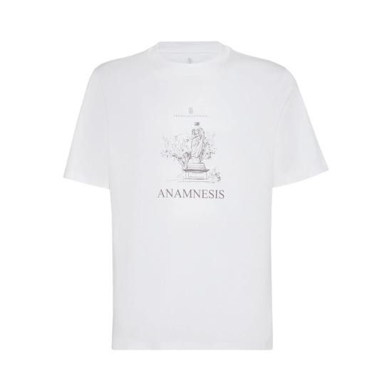 Brunello Cucinelli BRUNELLO CUCINELLI Men T-Shirts M0B138485 CC770 WHITE Size US L / EU 52-54 / 3 - 1 Thumbnail