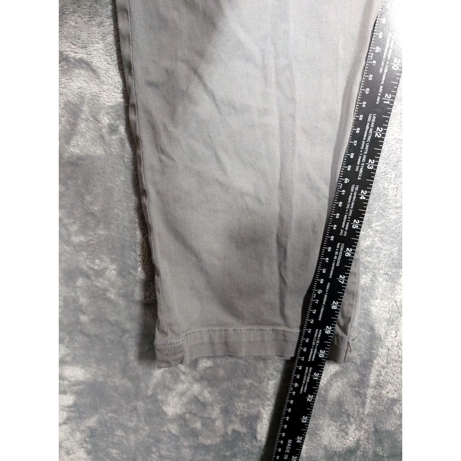 Vintage Bearbottom Pants Mens 3XL 32 Gray Stretch Chino Casual Cotton Spandex Front Zip Pockets Button Size US 39 - 4 Thumbnail