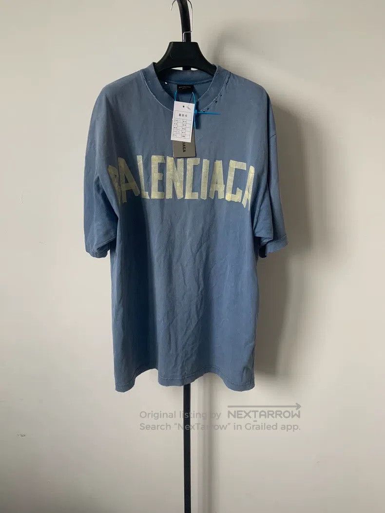 Balenciaga Balenciaga Tape letter logo printed round neck short-sleev Size US S / EU 44-46 / 1 - 1 Thumbnail
