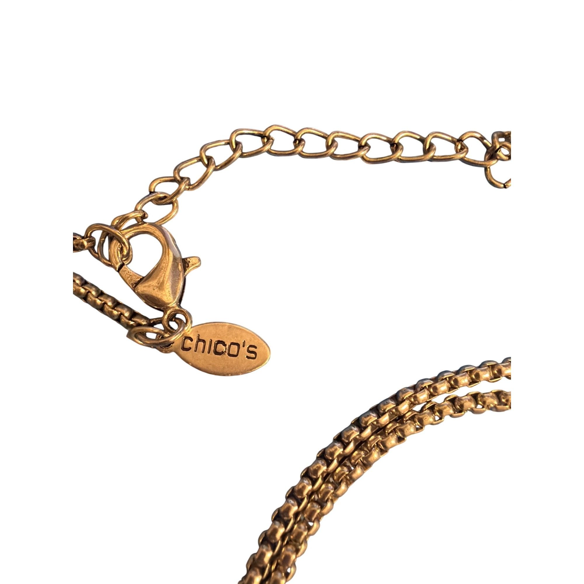 Chicos Chicos Silver Tone Chain Necklace Skeleton Key Pendant Adj 3 Size ONE SIZE - 4 Thumbnail