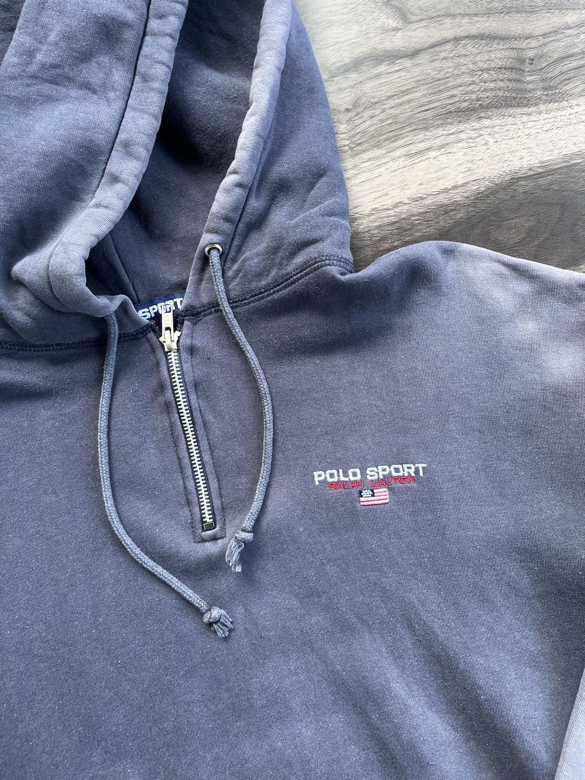 Designer × Polo Ralph Lauren × Vintage Y2K HalfZipp Hoodie Polo Ralph Lauren Sun Faded Size US L / EU 52-54 / 3 - 3 Thumbnail