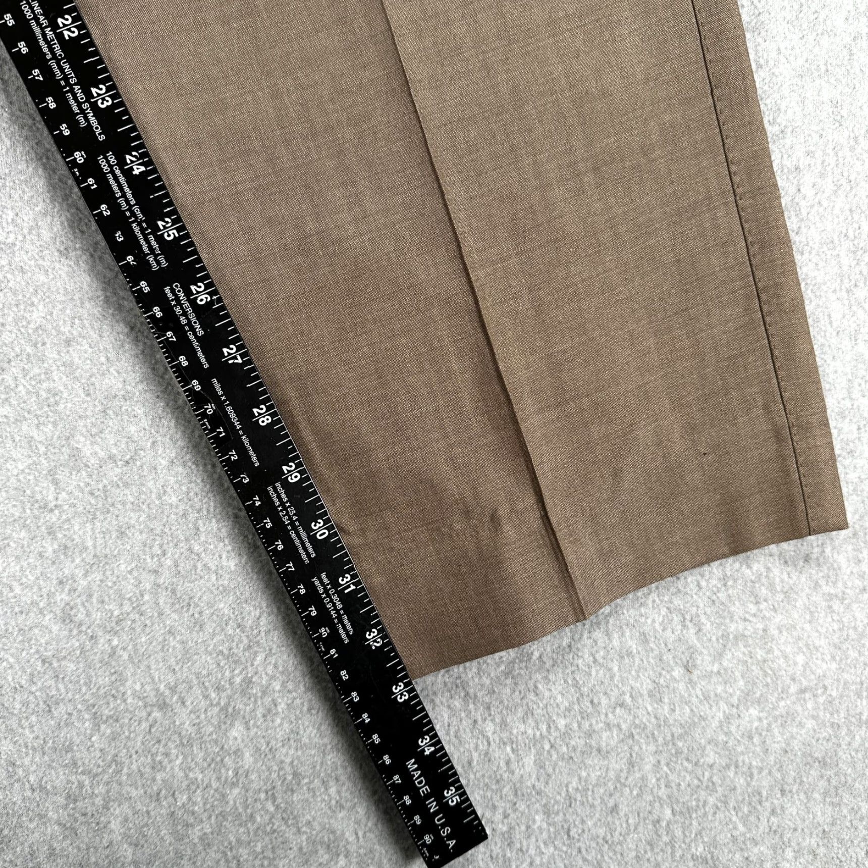 Paul Smith VINTAGE Paul Smith London Dress Pants Mens 30x30 Brown 100% Wool Flat Front Trousers Size US 33 - 5 Thumbnail