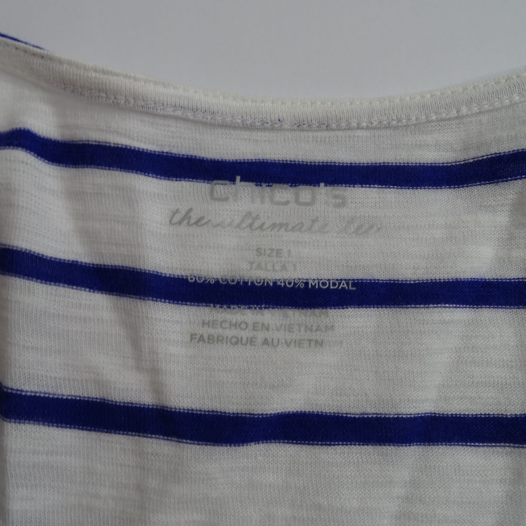 Chicos Chicos The Ultimate Tee Open Cardigan Stripe Blue Size M Size M / US 6-8 / IT 42-44 - 4 Thumbnail