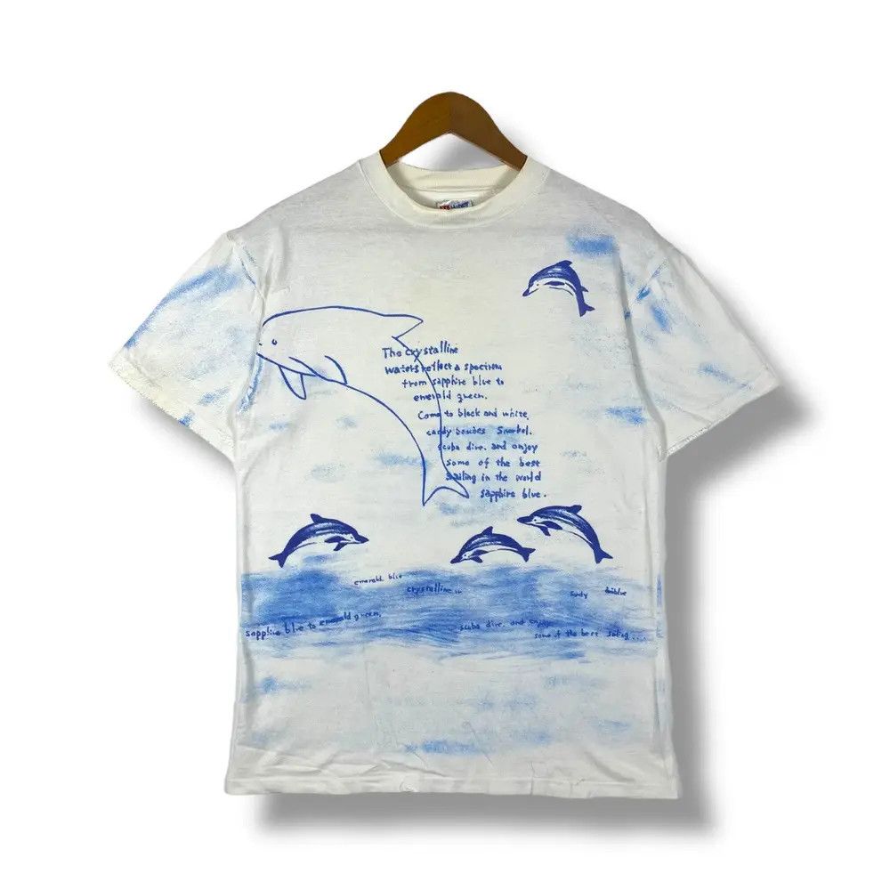 Vintage Vintage 90's DOLPHINS Graphic Art Tee Shirt Medium Size Size US M / EU 48-50 / 2 - 1 Thumbnail