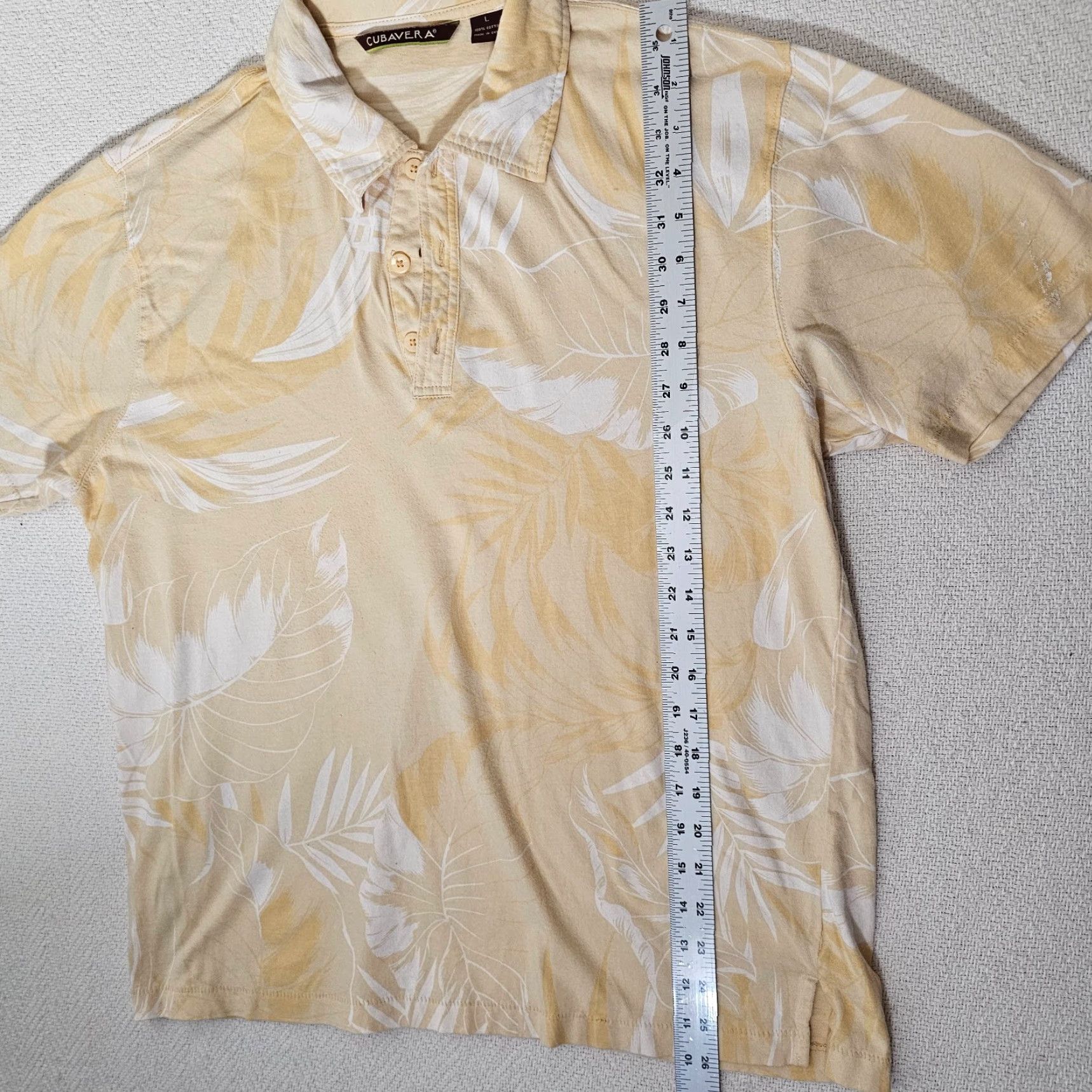 Cubavera Cubavera Lightweight Orange Floral Polo Shirt Men’s Large Short Sleeve Cotton Size US L / EU 52-54 / 3 - 3 Thumbnail