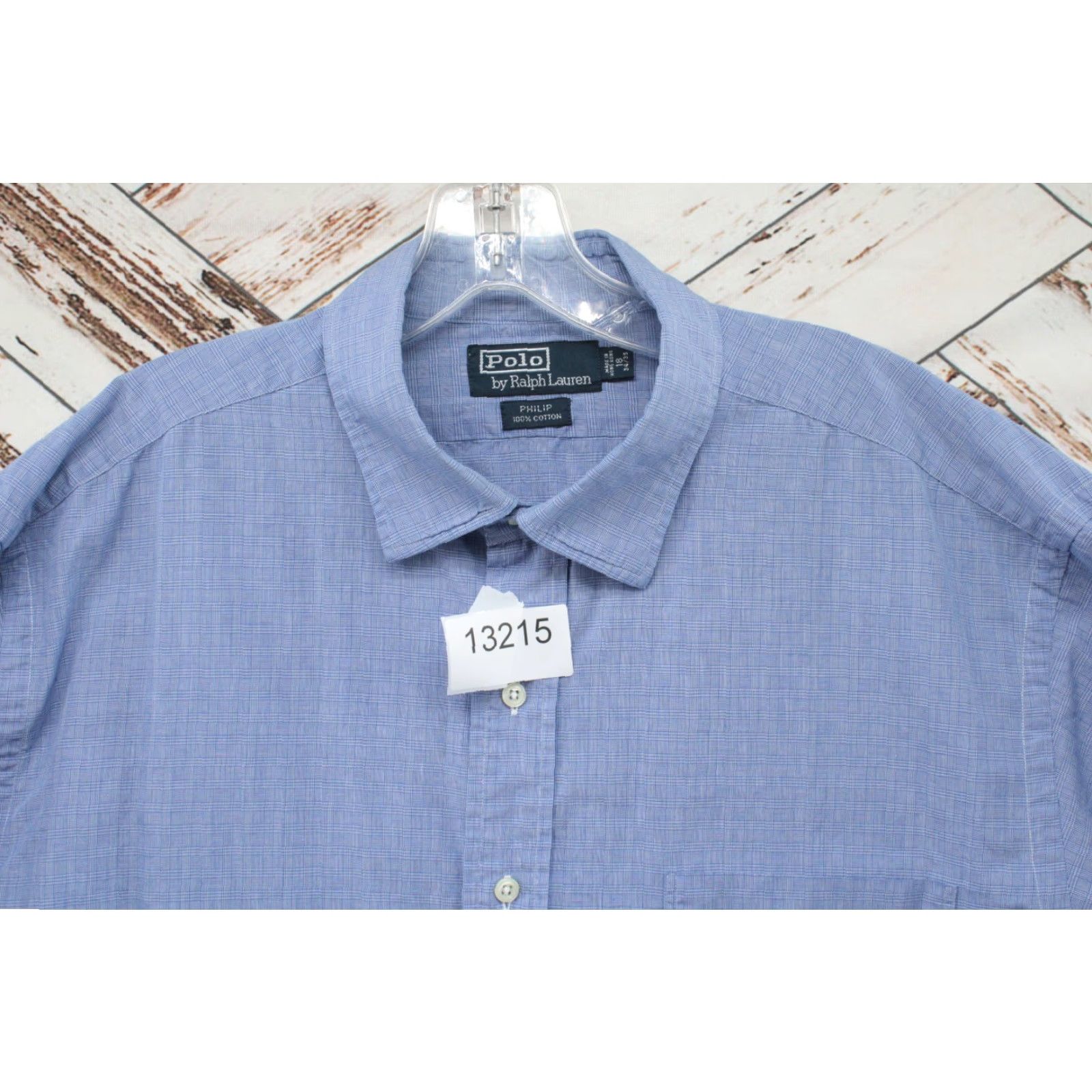 Polo Ralph Lauren VINTAGE Polo Ralph Lauren Philips Shirt Men's 18 34/35 Button Up Blue Checks Size US XXL / EU 58 / 5 - 8 Thumbnail