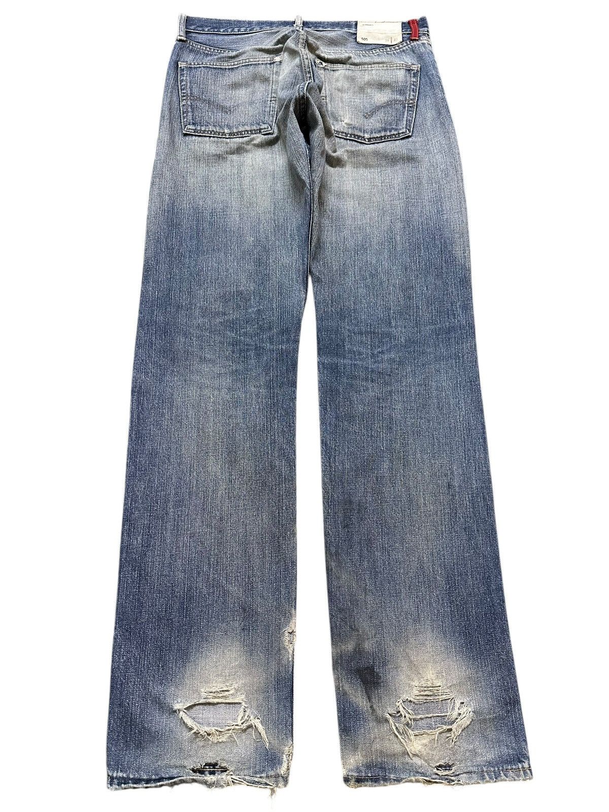 Levi's Vintage 90s Levis 505 Blue Faded Wash Distressed Loose Jeans Size US 33 - 2 Thumbnail