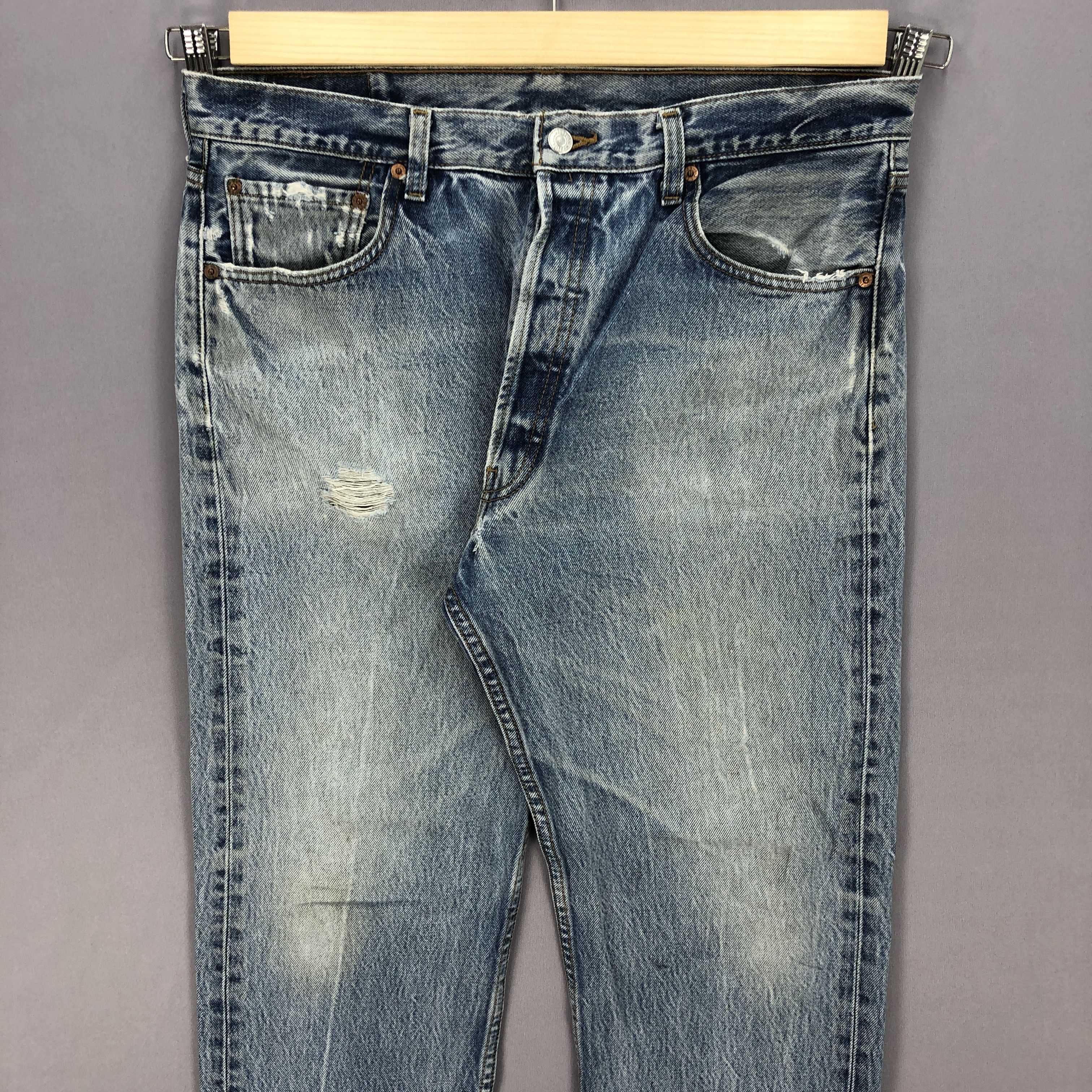 Levi's × Vintage Vintage Y2K Levis 501 Jeans Levi's Faded Light Wash Denim Size US 36 / EU 52 - 3 Thumbnail