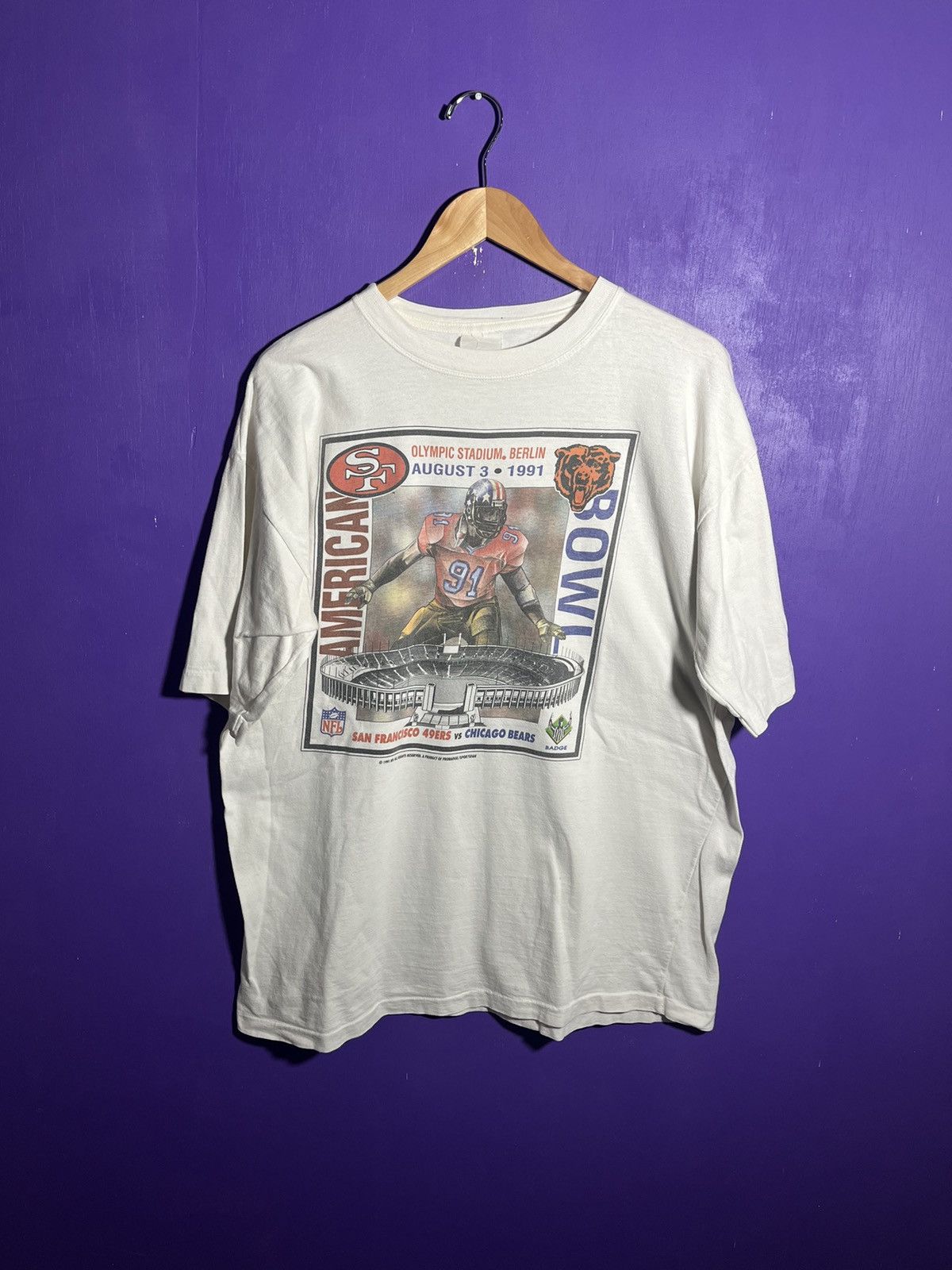 Other Vintage 1991 Bears vs 49ers America bowl t-shirt Size US XL / EU 56 / 4 - 1 Thumbnail
