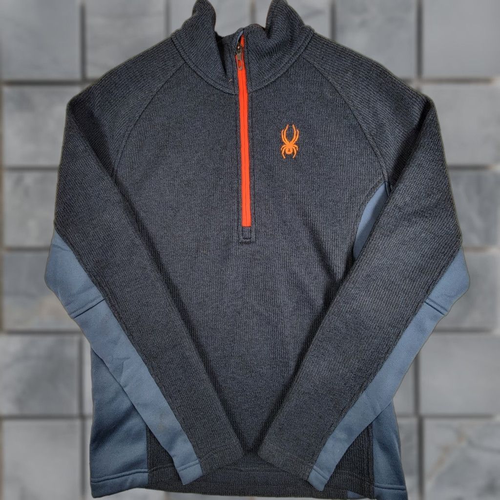 Spyder Spyder Sweater Mens Medium Core Gray Orange 1/2 Zip Fleece Pullover Outdoor Shirt Pullover Size US M / EU 48-50 / 2 - 1 Thumbnail