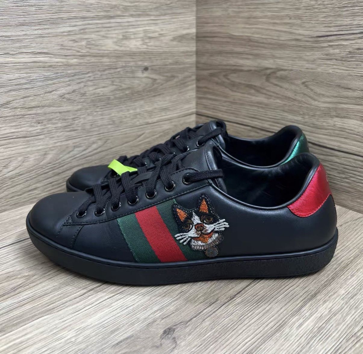 Gucci Gucci ACE Black Dog Head Sneakers J41 Size US 7.5 / EU 40-41 - 1 Thumbnail