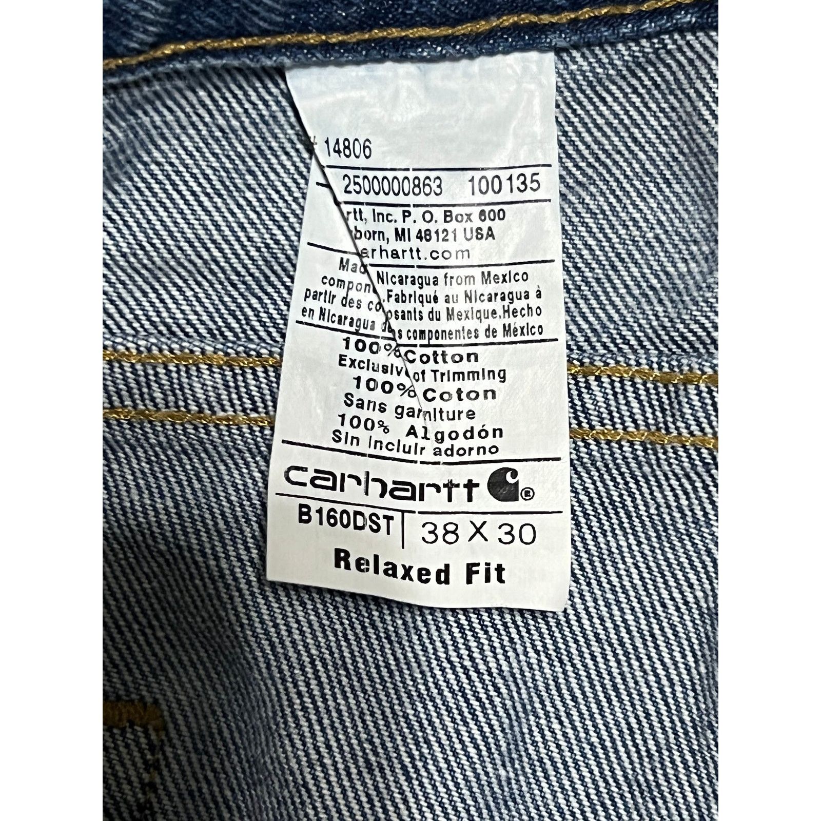 Carhartt Carhartt Men's Relaxed Fit B160DST Denim Jeans Size 38x30 Size US 38 / EU 54 - 3 Thumbnail