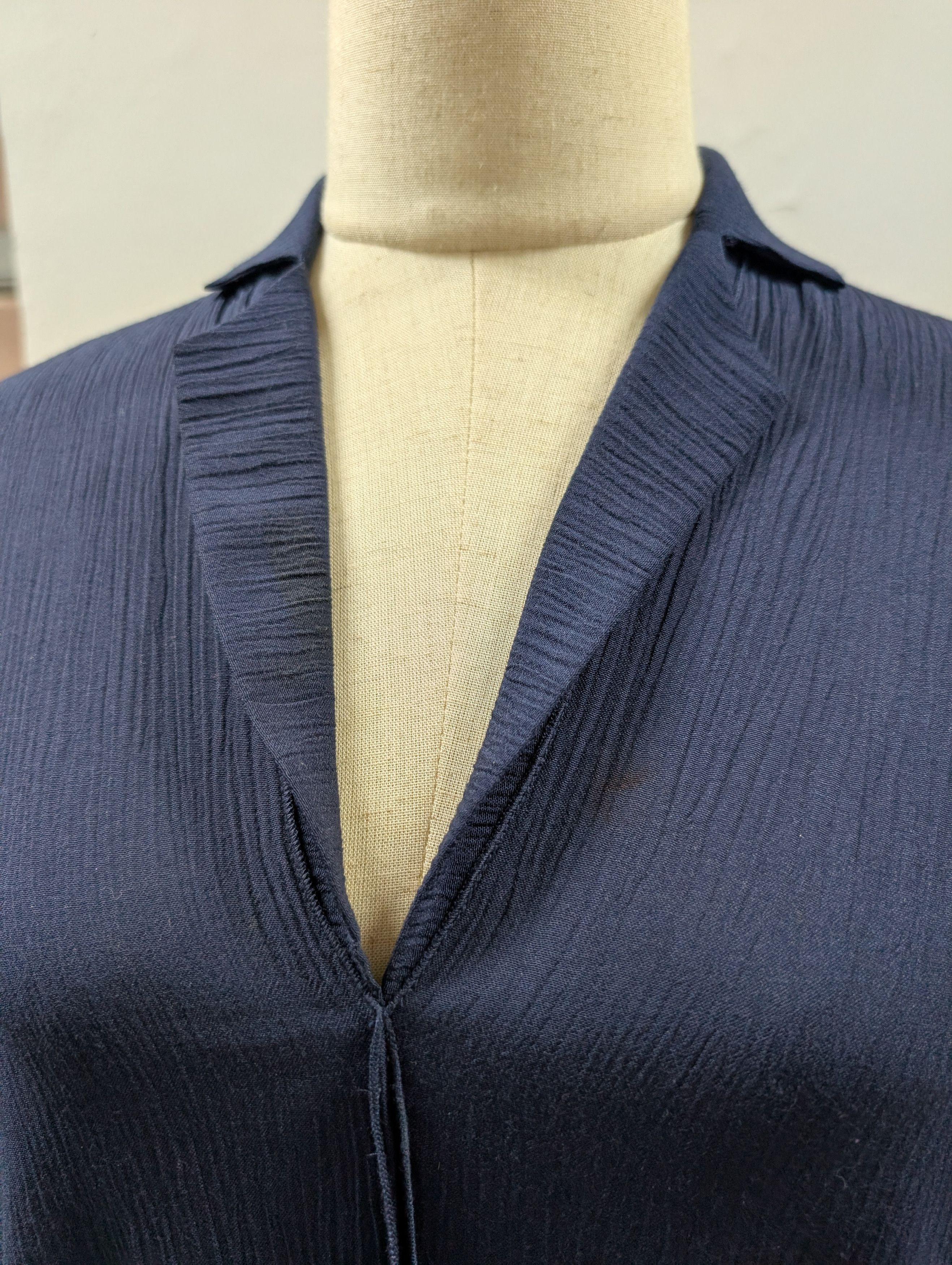 Lanvin Lanvin Blue V-Neck Silk Dress Size S / US 4 / IT 40 - 3 Thumbnail