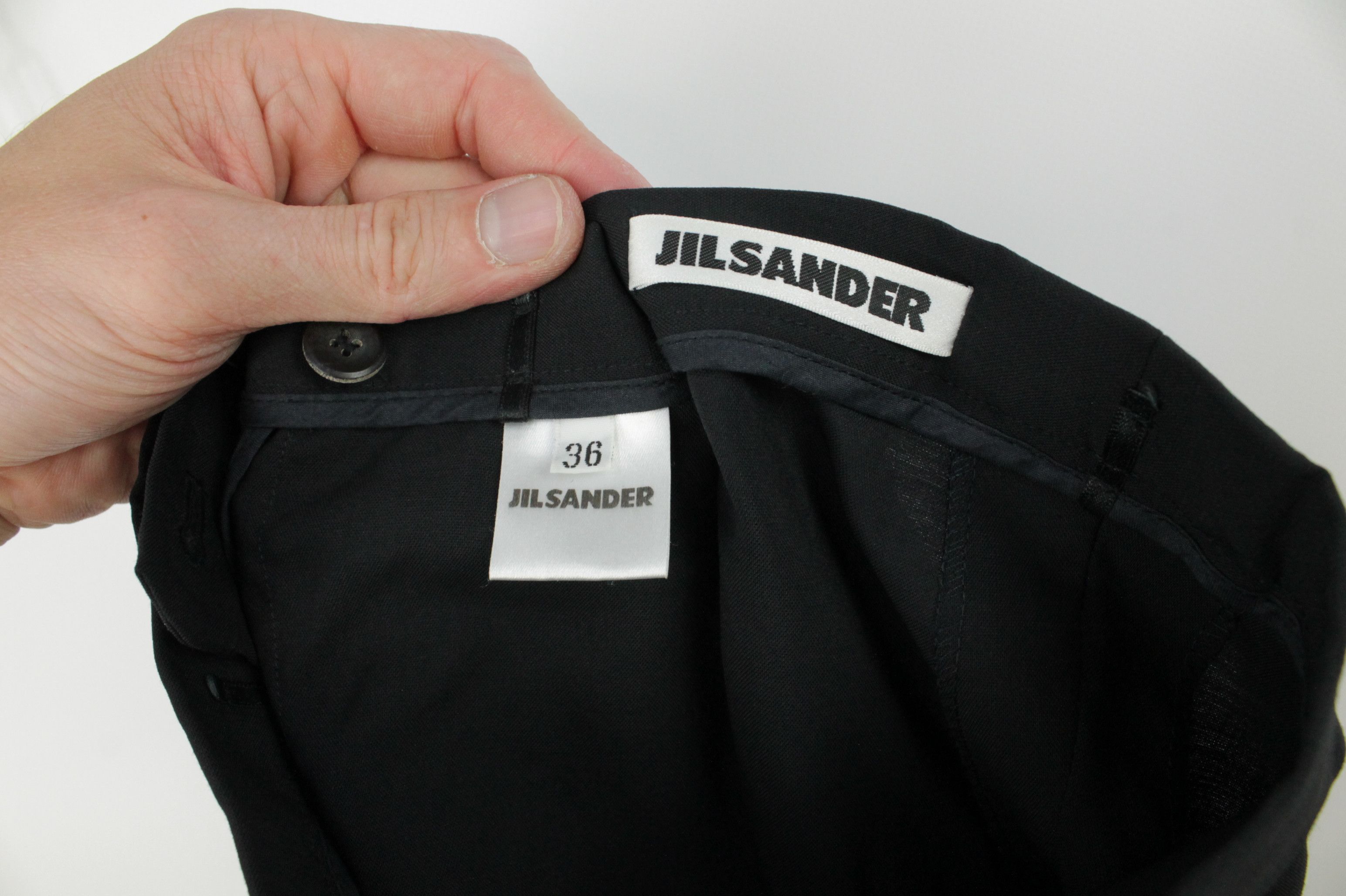 Jil Sander Jil Sander Black Wool Wide Leg High Waist Women's Pants Size 28" / US 6 / IT 42 - 8 Thumbnail