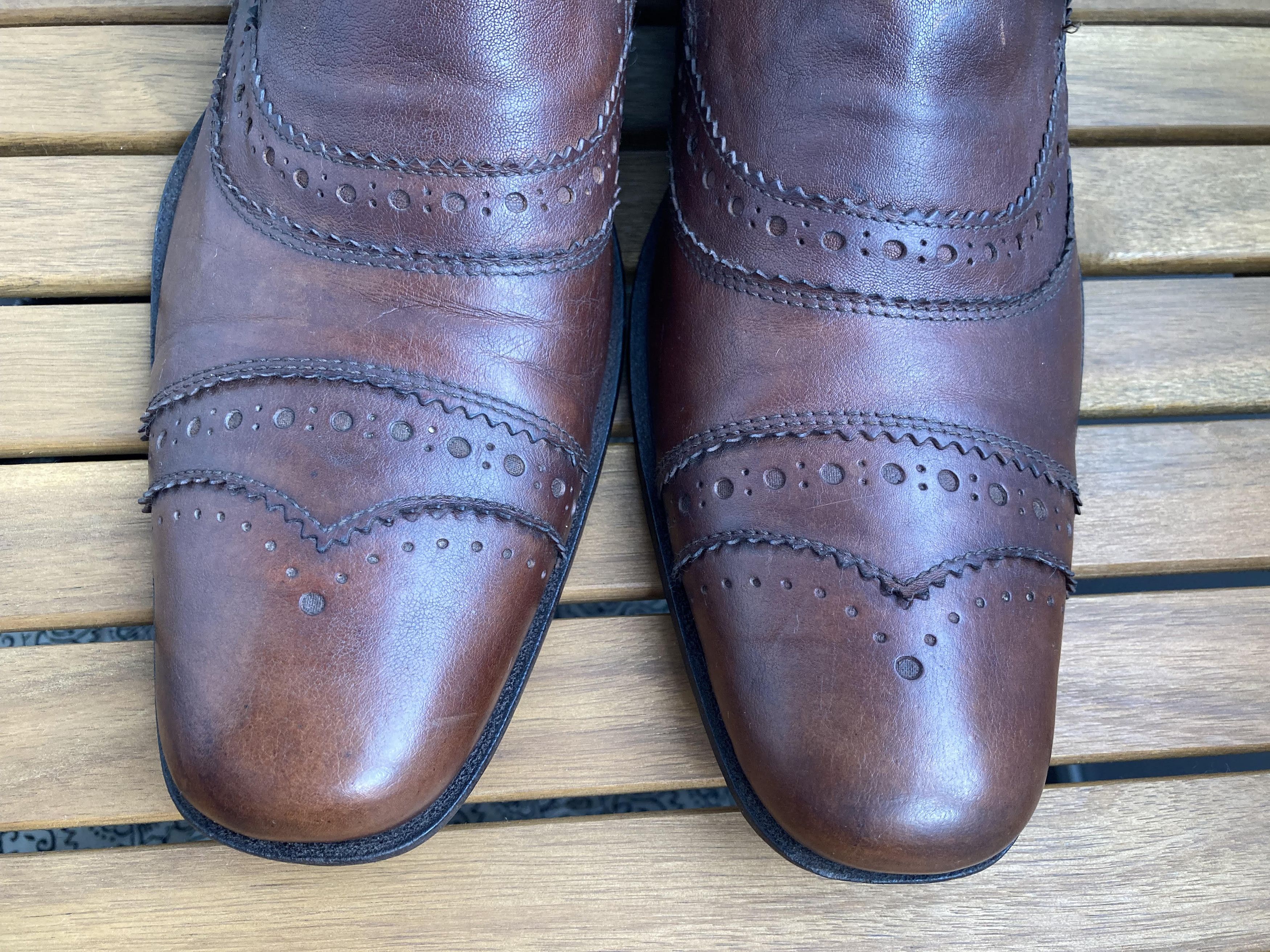 MoMA VTG MOMA Loafer Monk Strap Shoes Brown Leather Buckle Size US 10 / EU 43 - 2 Thumbnail