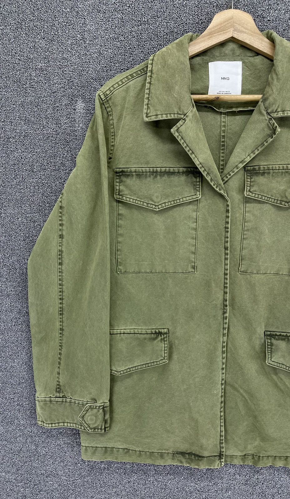 Mango Vintage MNG Military Army Olive Green Jacket Size US S / EU 44-46 / 1 - 2 Thumbnail