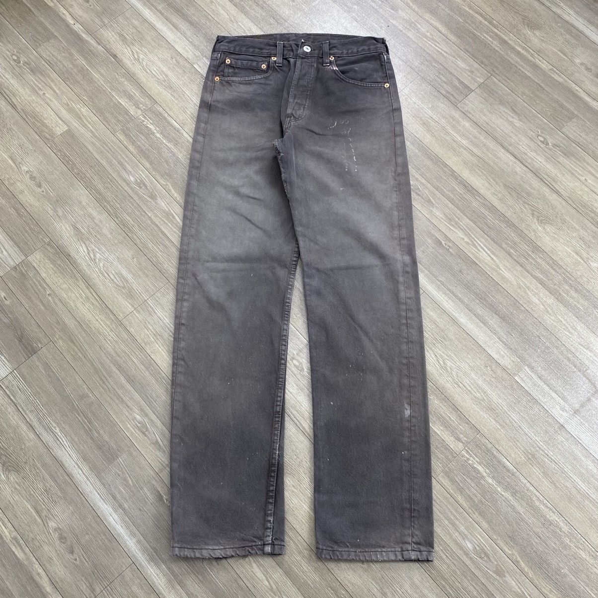 1990s Vintage Levis 501 31x32 Black Faded Baggy Jeans