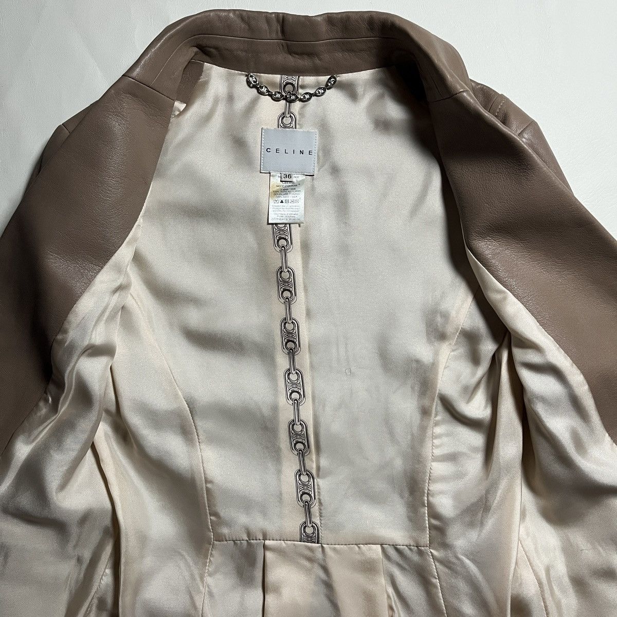 Celine Archival Celine Lambskin Leather Blazer Jacket Size XS / US 0-2 / IT 36-38 - 3 Thumbnail