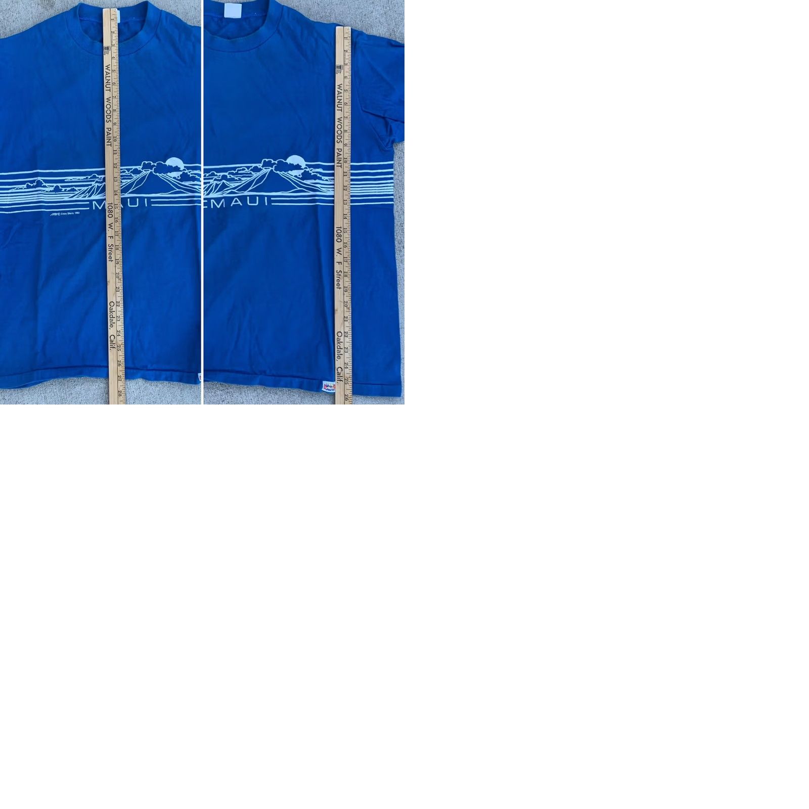 Vintage VINTAGE Crazy Shirts MAUI T-Shirt Hawaii 80s Blue X-Large XL Adult Size US XL / EU 56 / 4 - 9 Thumbnail