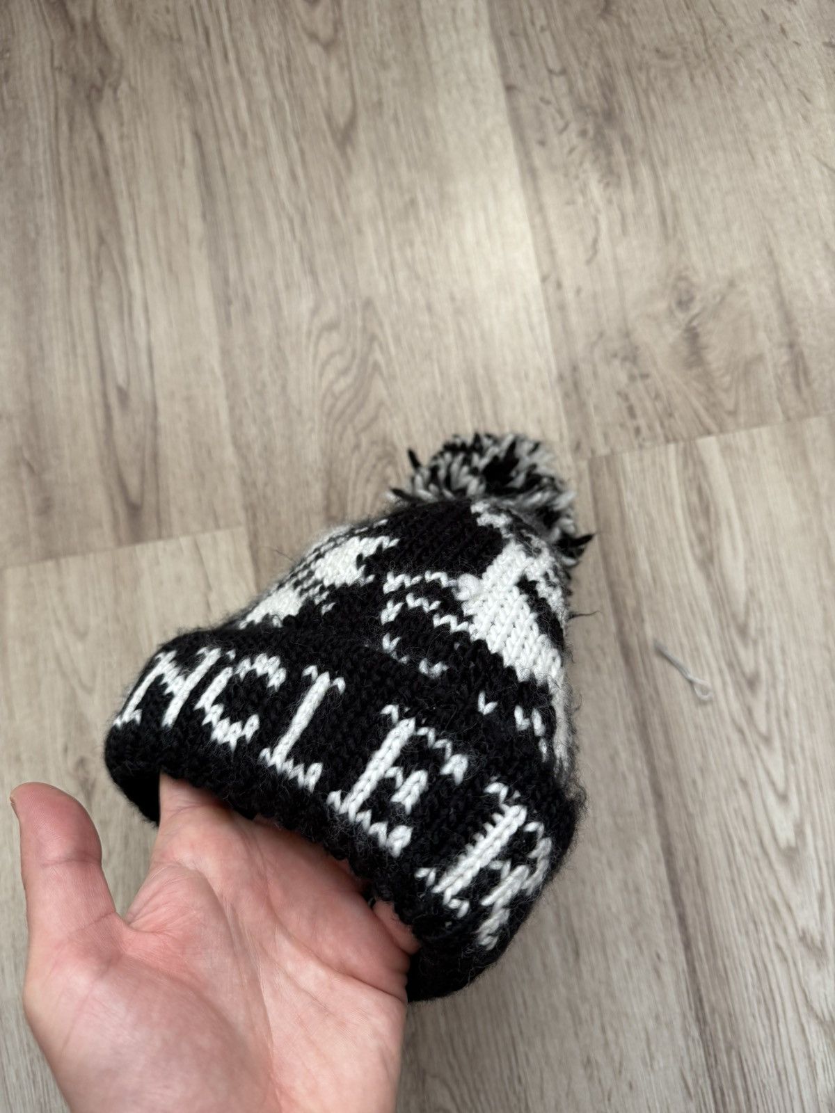 Moncler Moncler Logo Jacquard Pom Pom Hat Black White Wool Blend Size ONE SIZE - 22 Thumbnail