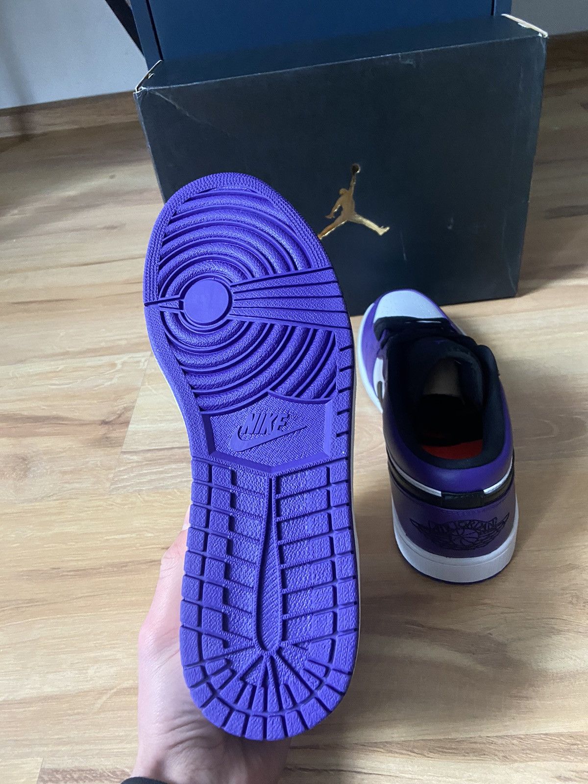 Jordan Brand Air Jordan 1 Low Court Purple White Size US 11 / EU 44 - 8 Thumbnail
