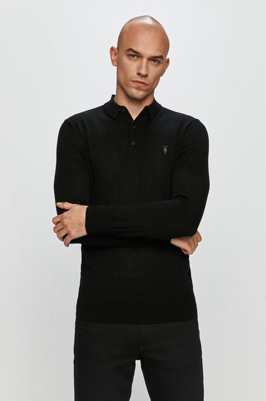 Allsaints AllSaints Mode Merino Wool Long Sleeve Polo Shirt Size US L / EU 52-54 / 3 - 1 Thumbnail