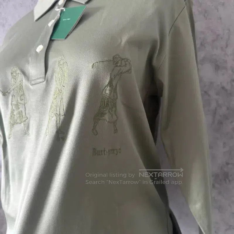 Burberry Burberry Green Long Sleeve Cotton Shirt. Size M / US 6-8 / IT 42-44 - 3 Thumbnail