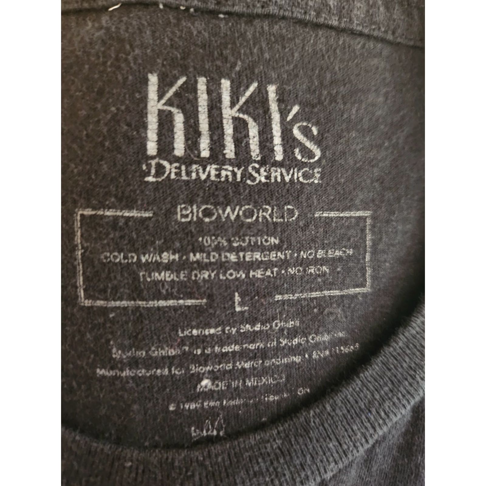Vintage Kiki's Delivery Service Black Anime T-Shirt Studio Ghibli Size Large Mens Crew Neck Graphic Print Short Sleeve Cotton Vintage: No Size US L / EU 52-54 / 3 - 2 Thumbnail
