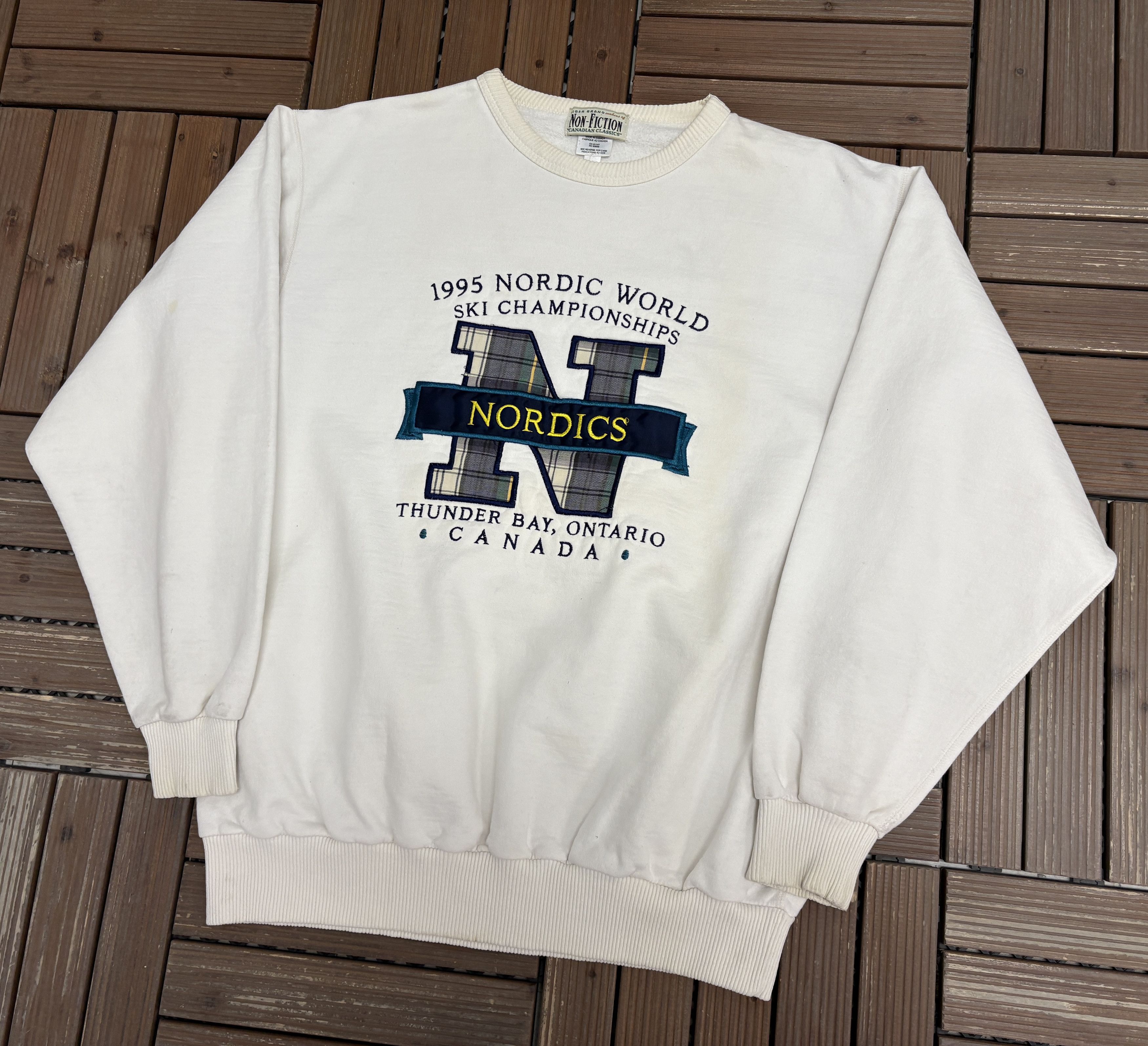 Vintage 1995 Nordic World Ski Championship Vintage White Crewneck Size US XL / EU 56 / 4 - 3 Thumbnail