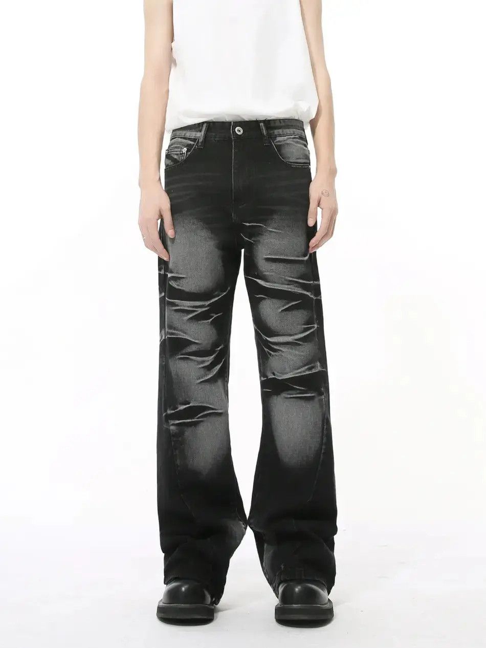 Japanese Brand Retro loose straight leg micro flared jeans Size US 32 / EU 48 - 1 Thumbnail