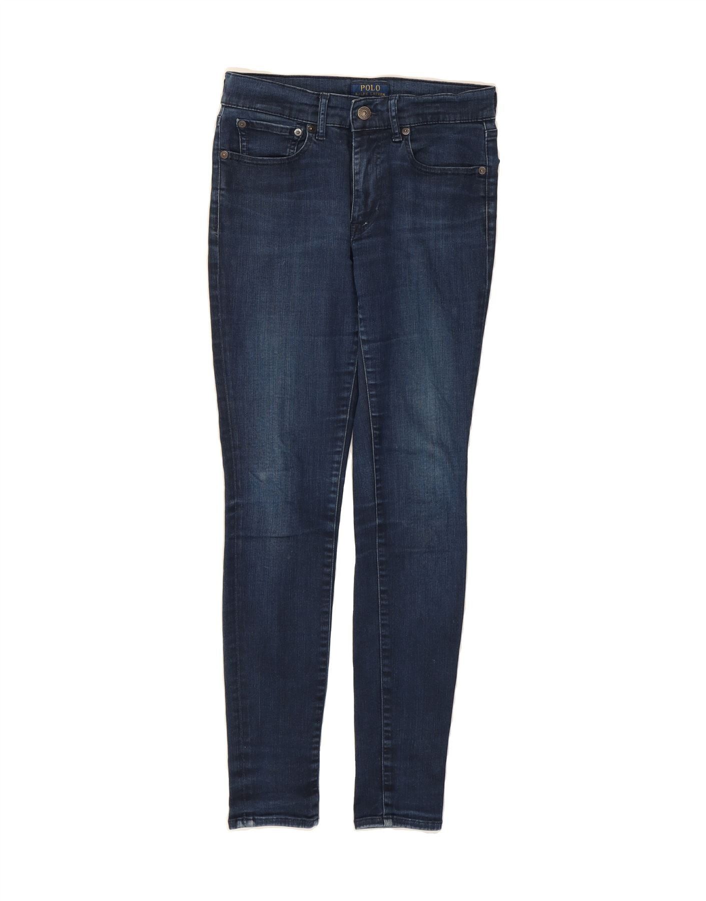 Polo Ralph Lauren Womens Skinny Jeans W28 L29 Navy Blue Cotton Size 42" / US 20 - 1 Thumbnail