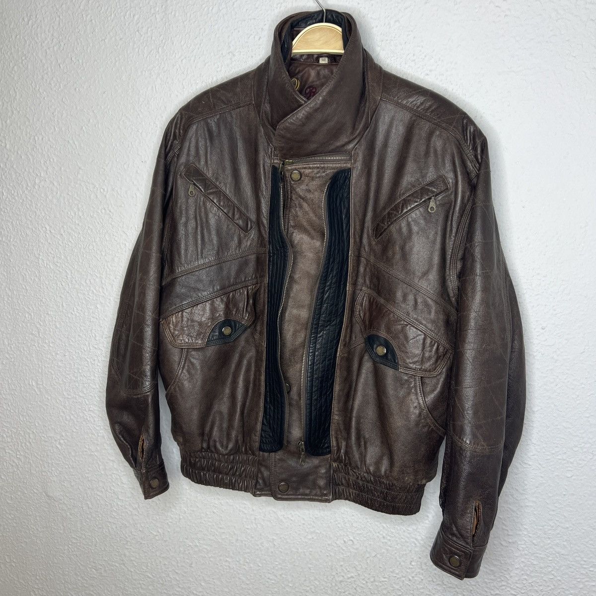 Leather Vintage Brown Leather Motor Biker Jacket Trucker Genuine Size US M / EU 48-50 / 2 - 6 Thumbnail