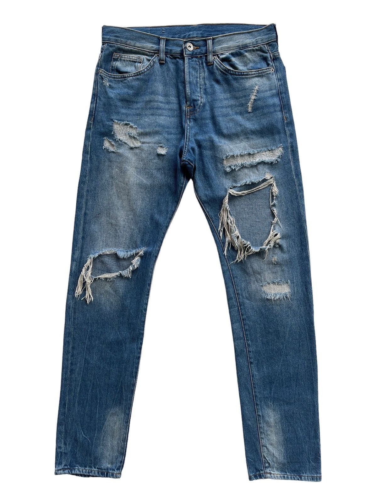 Japanese Brand Ripped Distressed Slim Tepered Denim Size US 30 / EU 46 - 1 Thumbnail