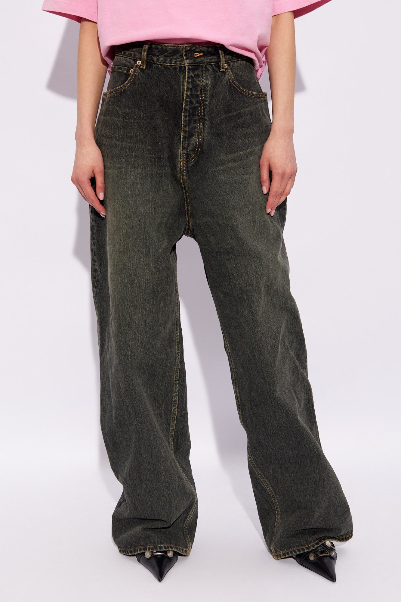 Balenciaga o1s1rm0725 Baggy Jeans Pant in Grey Size 25" / US 0 / IT 36 - 3 Thumbnail