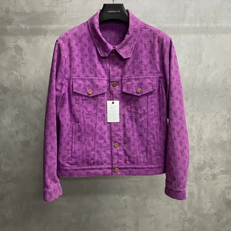 Louis Vuitton Louis Vuitton Purple full-print logo denim jacket 2502-Nex Size US M / EU 48-50 / 2 - 1 Thumbnail