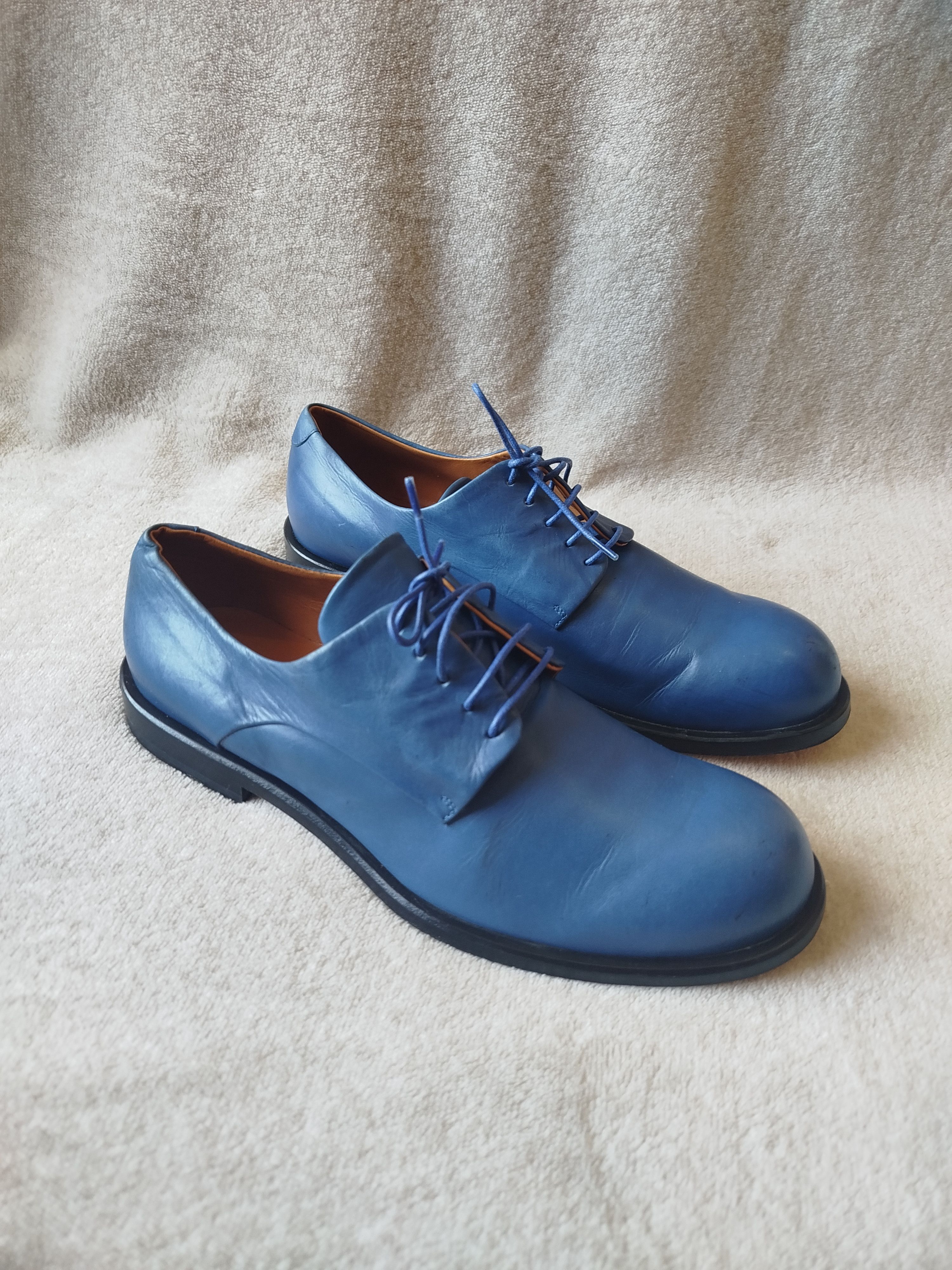 Jil Sander JIL SANDER cobalt blue leather derby shoes Size US 7.5 / IT 37.5 - 1 Thumbnail