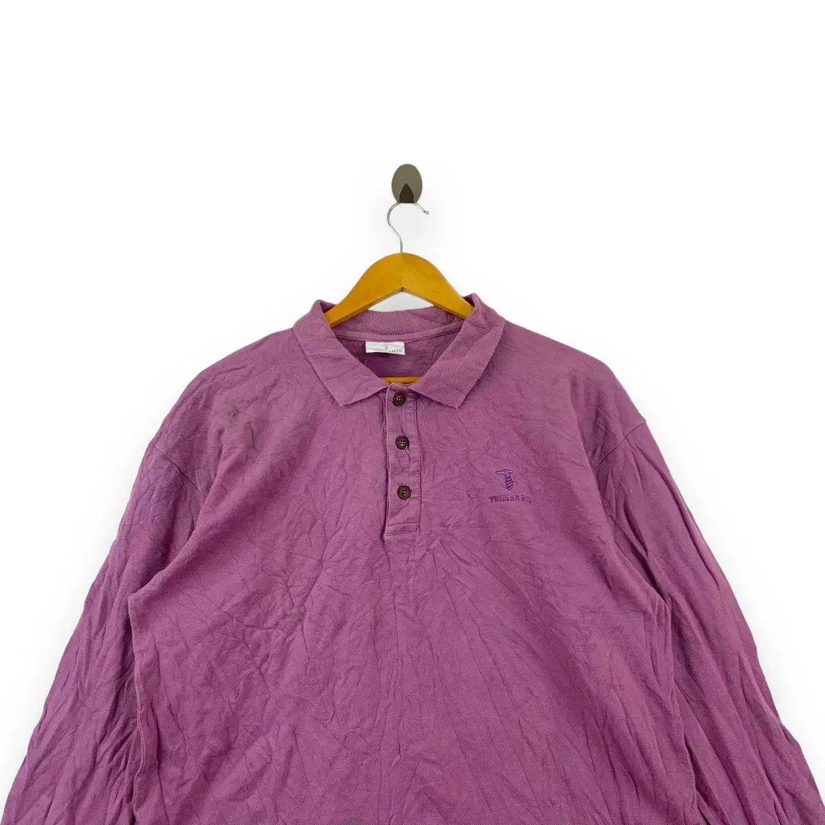 Trussardi Vintage 90’ TRUSSARDI Made In Italy Embroidered Polo Tee Size US L / EU 52-54 / 3 - 2 Thumbnail