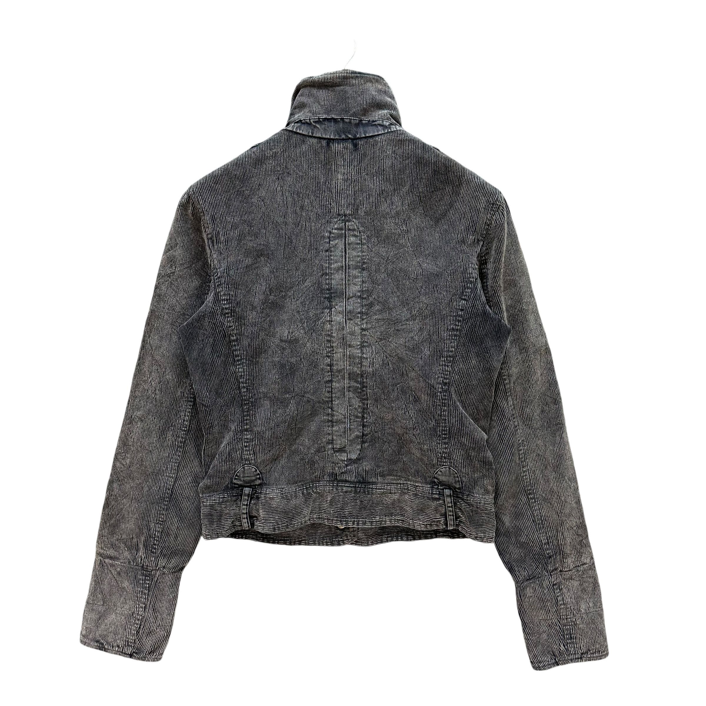 MAX&Co. MAX & CO Washed Blue Corduroy Funnel Neck Jacket #A69-1659 Size S / US 4 / IT 40 - 11 Thumbnail