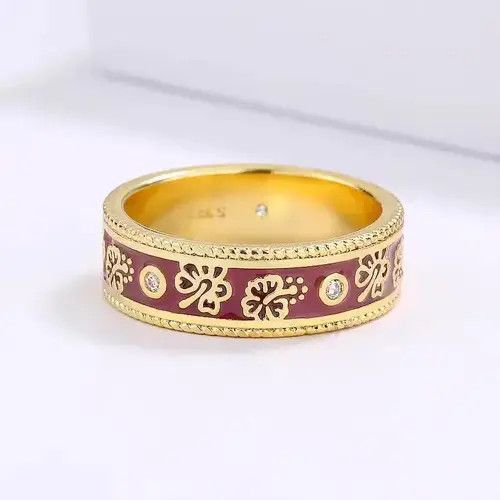 Japanese Brand × Jewelry × Vintage Classic Epoxy Enamel Flower Ring Size ONE SIZE - 2 Thumbnail