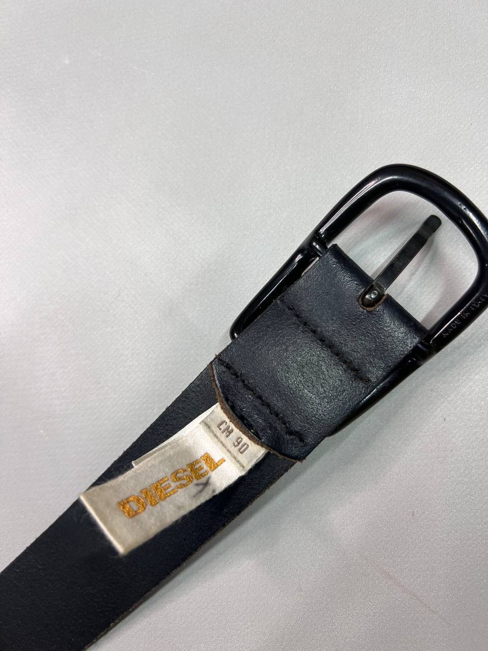 Vintage Diesel Leather Belt Big Logo 90s