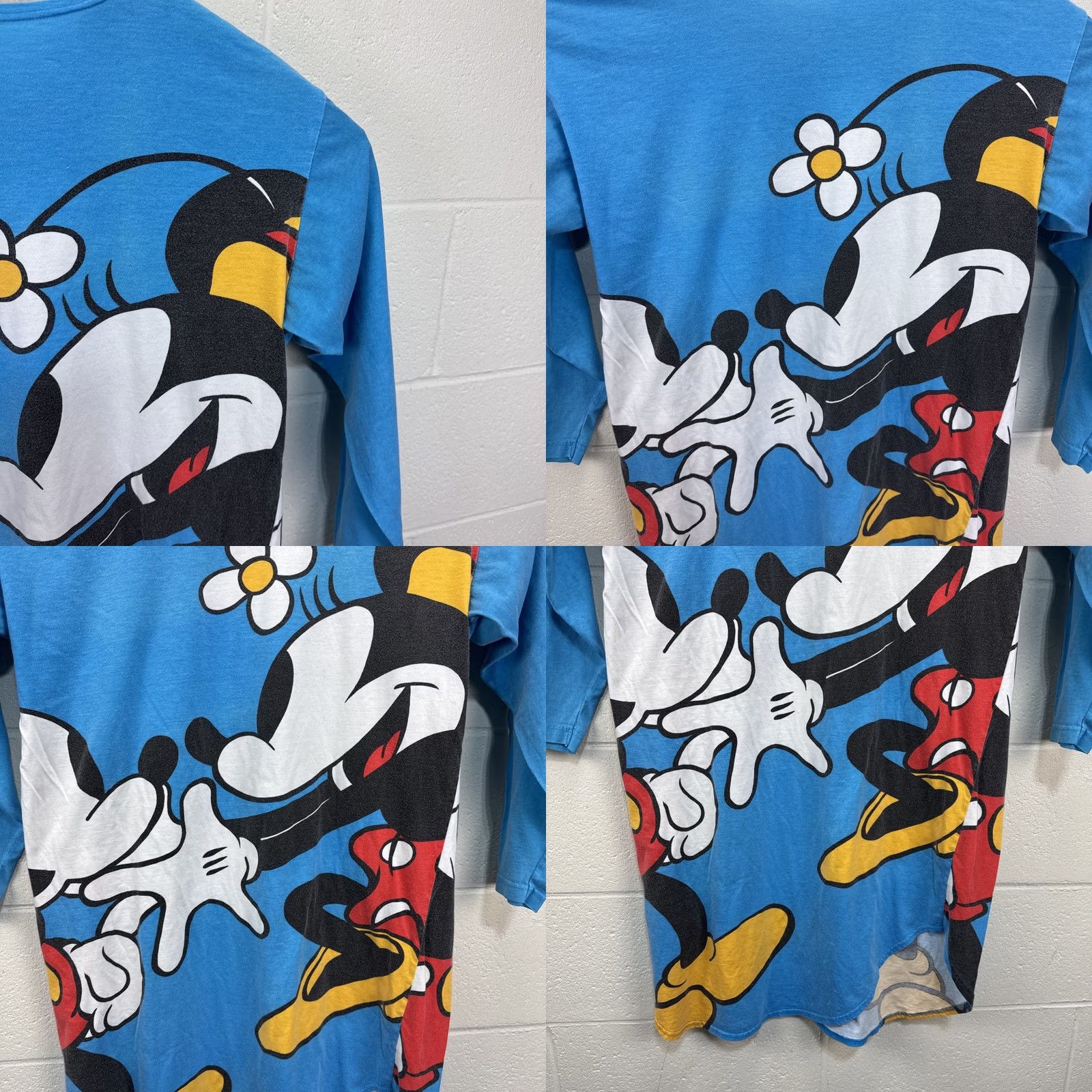 Disney VINTAGE Disney Sleep Shirt Night Gown Mickey Minnie Mouse 90s OS Blue White Print Womens Nightgown Size ONE SIZE - 9 Thumbnail