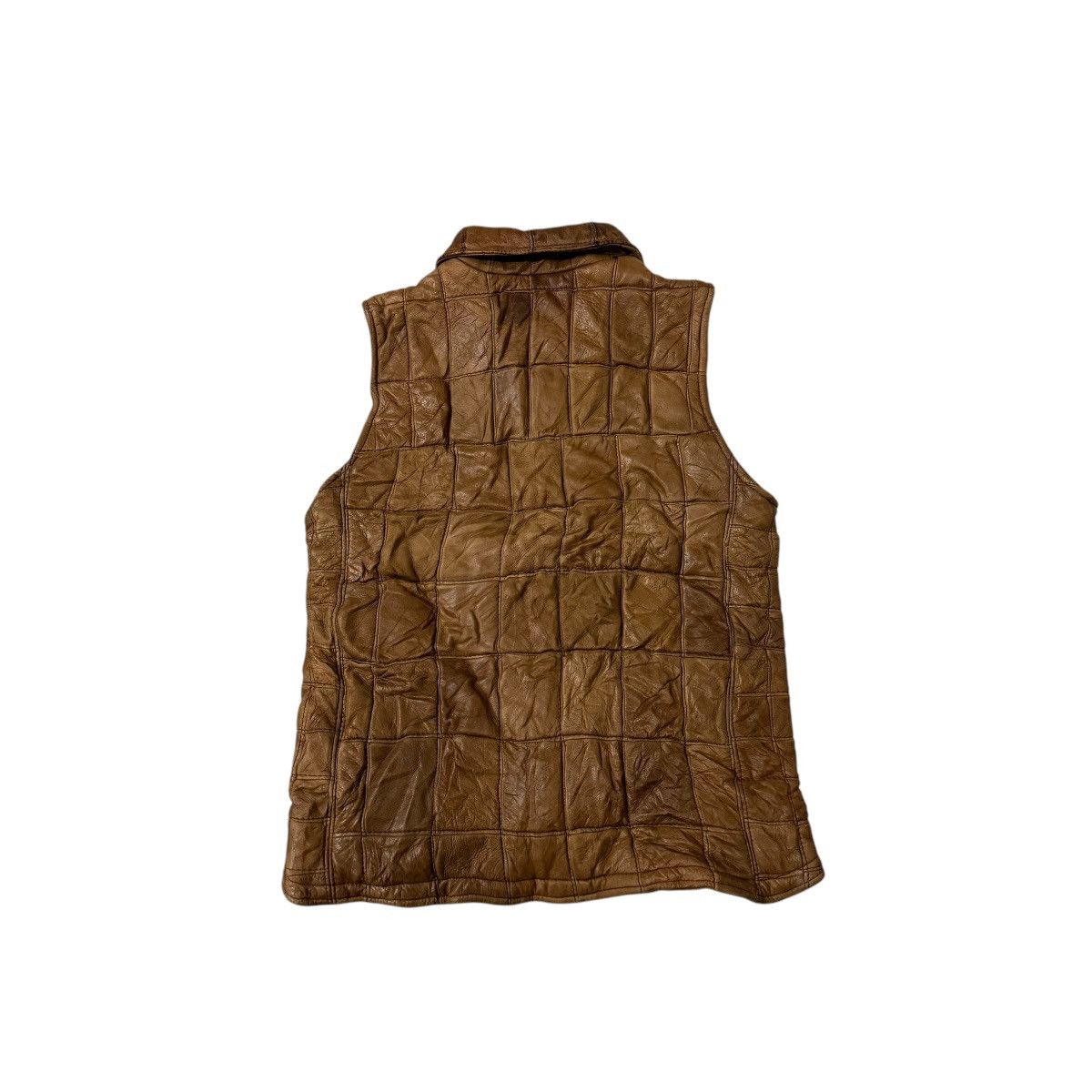 Leather Vintage Tainer Ruttsu Checkered Leather Vest Size US S / EU 44-46 / 1 - 7 Thumbnail