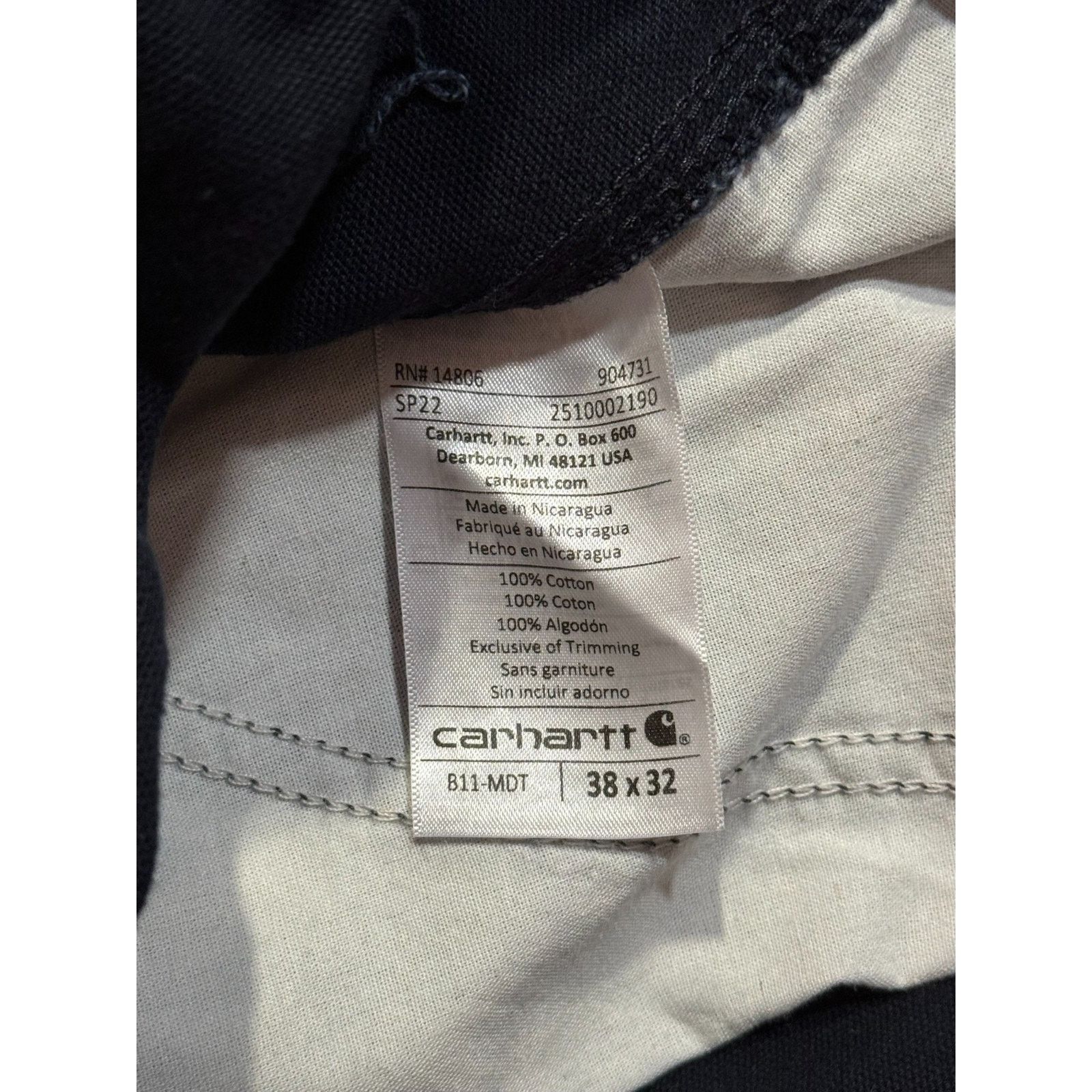 Carhartt Carhartt B11 Mens 38x32 Navy Work Pants Heavyweight USA Made Size US 38 / EU 54 - 11 Thumbnail