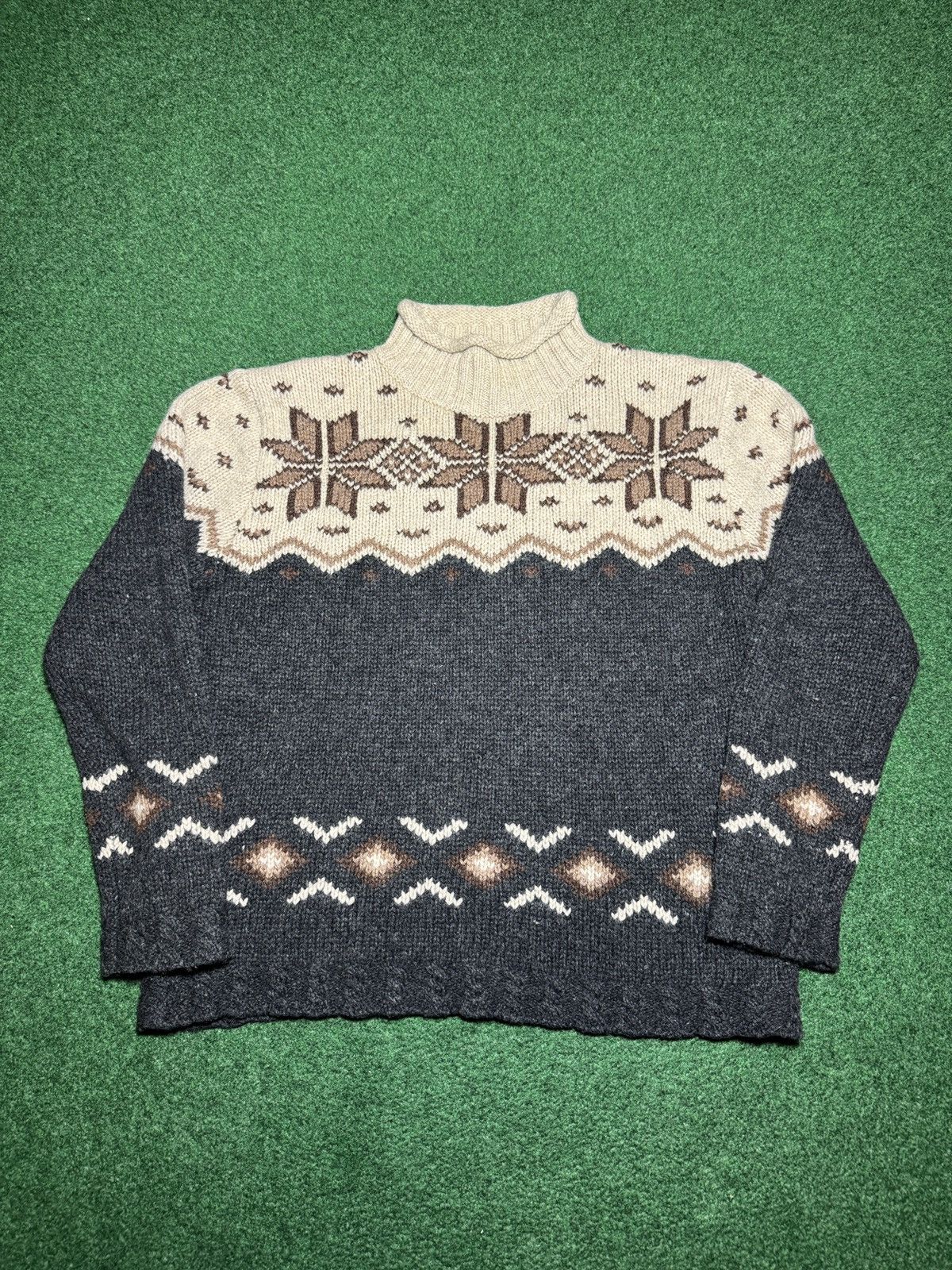 Eddie Bauer Vintage Eddie Baur Wool Nordic Knit Fair Isle Small Sweater Size S / US 4 / IT 40 - 1 Thumbnail
