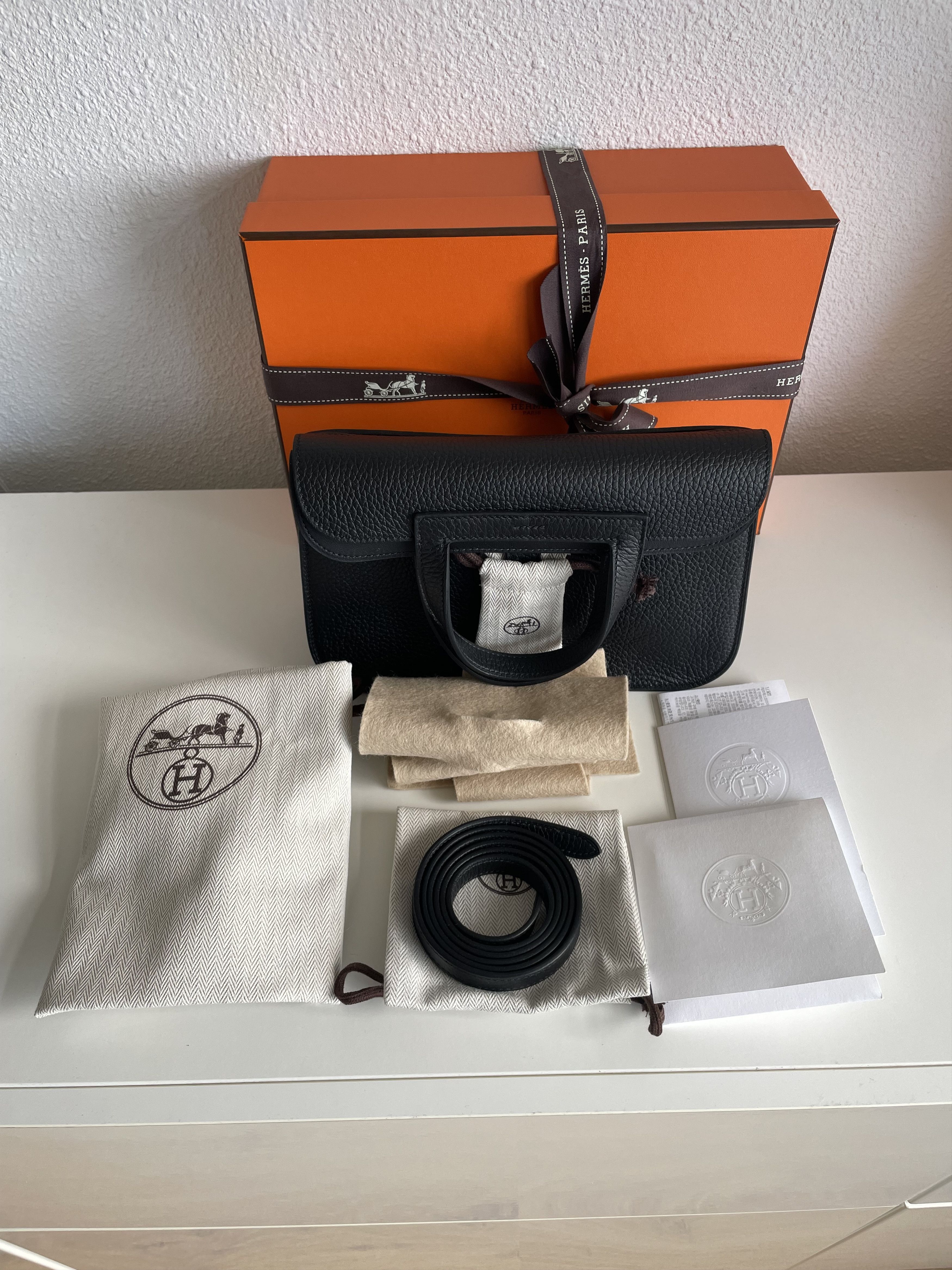Hermes Hermes Halzan 25 Noir Clemence / Gold Hardware Size ONE SIZE - 2 Thumbnail