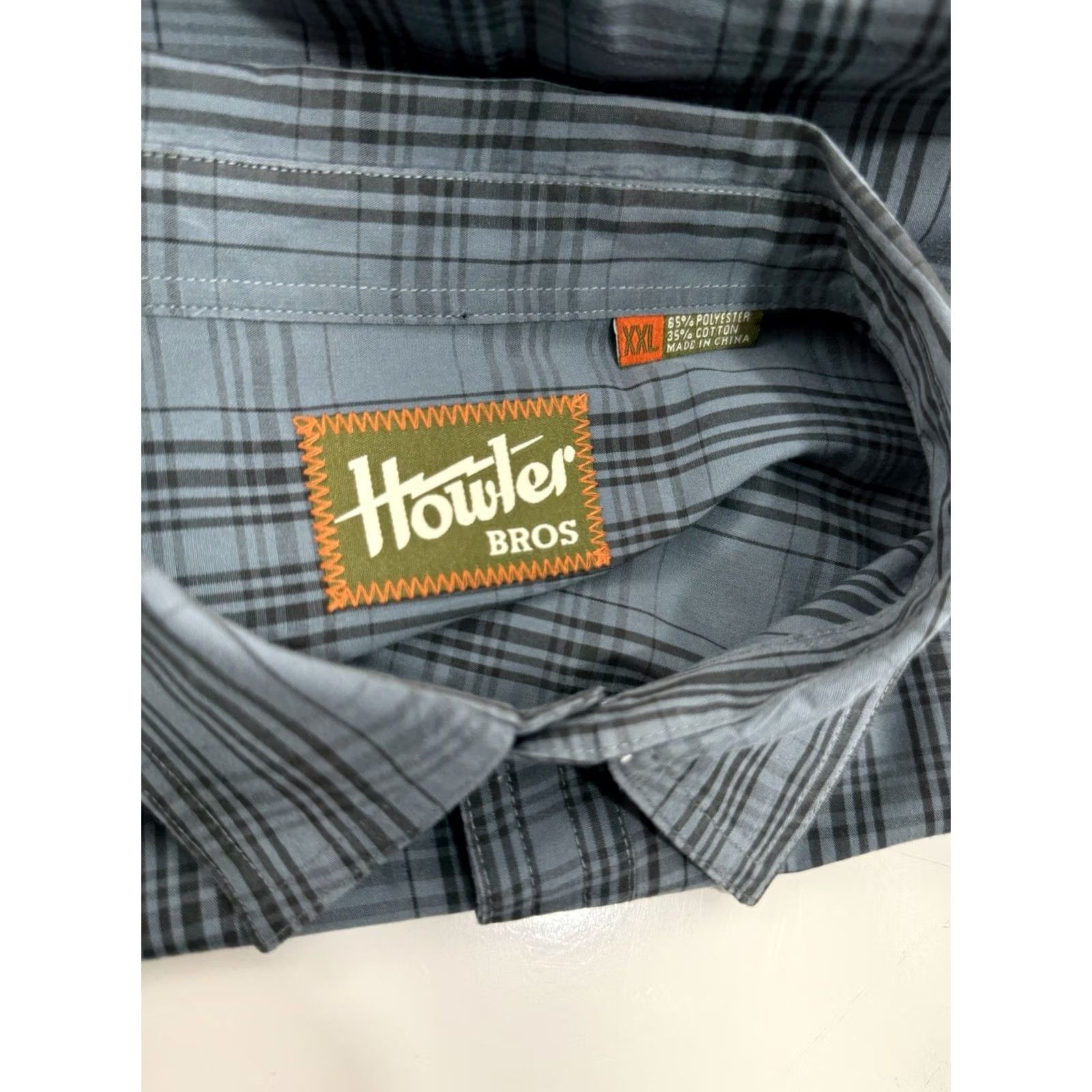 Howler Brothers Howler Brothers Plaid Shirt - XXL Mens Button-Up Short Sleeve Blue EXCELLENT Size US XXL / EU 58 / 5 - 4 Thumbnail